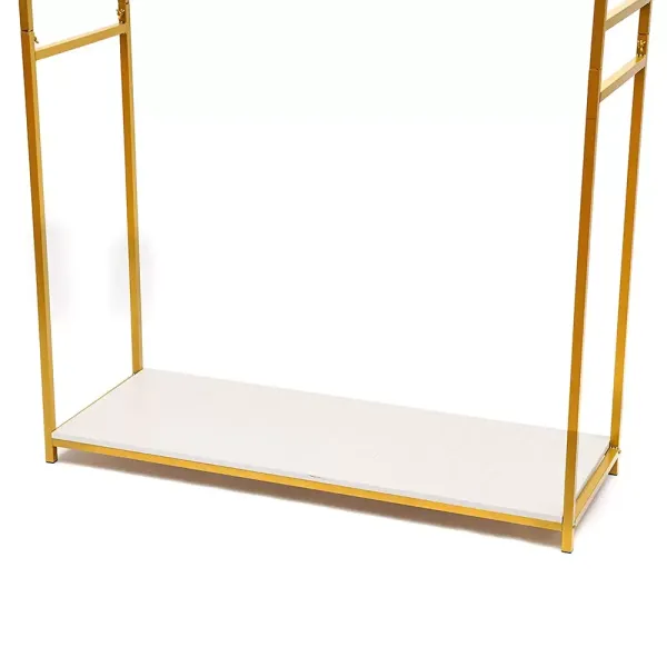 Zlatý věšák na kabáty s policí 120 x 45 x 188 cm Kovový věšák na svatební šaty Stojan na boty
