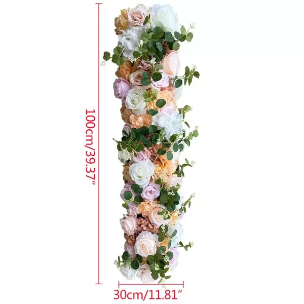 1 m - Umělé květiny - Dekorace na scénu - Hedvábí+Plast - Růžová + Bílá - 100 x 15 x 30 cm - Na párty, svatbu, do kanceláře