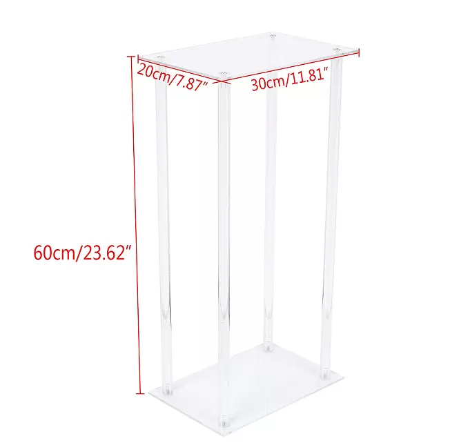 Sada 10 odnímatelných akrylových váz - 60 cm - Deska stolu - Dekorace na párty stůl