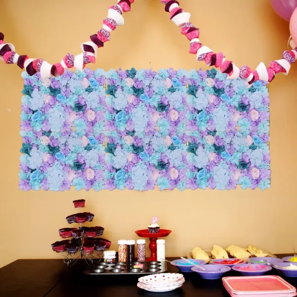 6ks Umělé květiny 40x60cm Růžová nástěnná dekorace pro svatební párty dekorace na jeviště