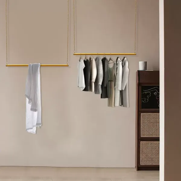 2dílný věšák na oblečení - Zlatý - Nastavitelná výška - 120 cm