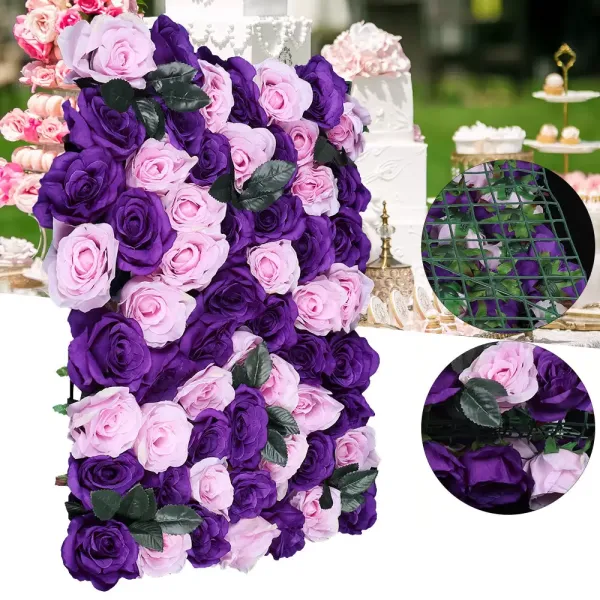 12ks Umělé květiny Romantická nástěnná dekorace 60x40cm Hedvábná látka+Plast na party dekorace Fialová+růžová 12ks Umělé květiny Romantická nástěnná dekorace 60x40cm Hedvábná látka+Plast na party dekorace Fialová+růžová