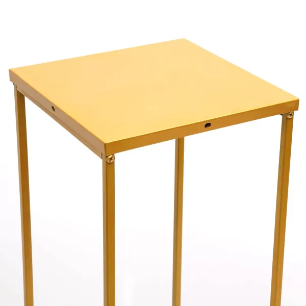Kovový stojan na květiny - 25 x 25 x 100 cm - Výška: zlatá - Na svatbu - Odnímatelný - Geometrický