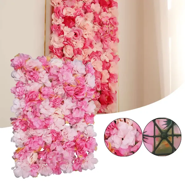 6 ks umělých hedvábných květinových stěn pro svatební výzdobu, zahradní párty, DIY (tmavě růžová, 60x40 cm) 6 ks umělých hedvábných květinových stěn pro svatební výzdobu, zahradní párty, DIY (tmavě růžová, 60x40 cm)