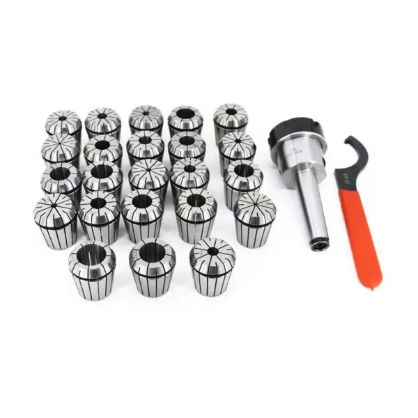 23 ks Sada pružinových kleštin Ø 4 – 26 mm + 1 ks Držák MT3 M12 ER40 pro upínací kleštinu Morse Taper