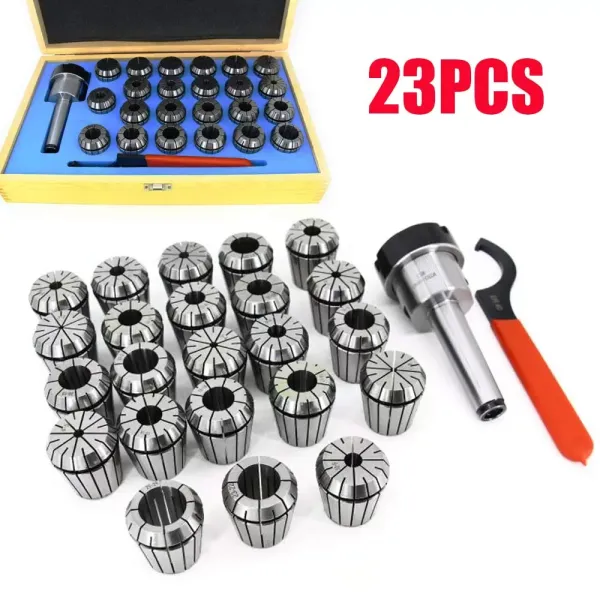 23 ks Sada pružinových kleštin Ø 4 – 26 mm + 1 ks Držák MT3 M12 ER40 pro upínací kleštinu Morse Taper