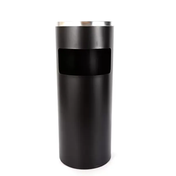 30L 62cm (stříbrná/černá) Samostatně stojící popelník s popelnicí Nerezový volně stojící popelník vč. horní popelník