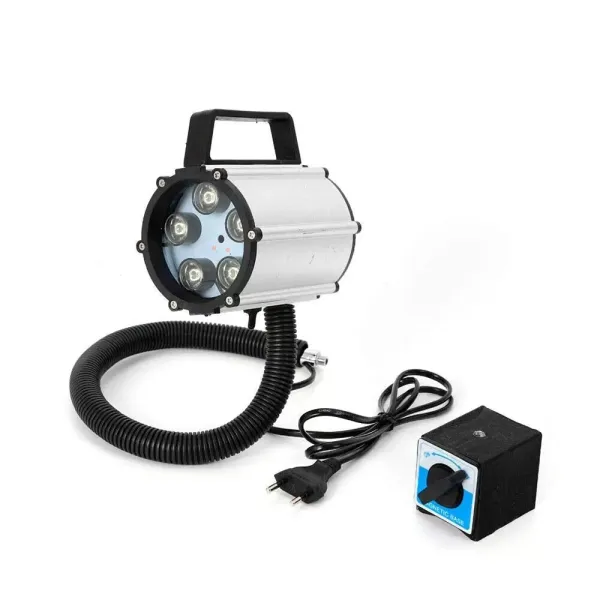 Flexibilní lampa s husím krkem, 5W LED soustruhová lampa Pracovní světlo Strojní lampa Vodotěsná lampa na rameno, s magnetickou základnou