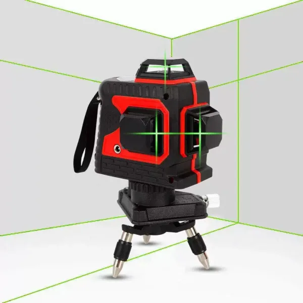 3D samonivelační vodováha 12 linek 360° (vzhled červená světle zelená)