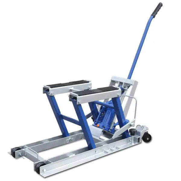 Hydraulický zvedací stojan motocyklu, 680 kg Hydraulický zvedací stojan motocyklu s hydraulickým zvedacím pedálem pro dílnu (modrá)