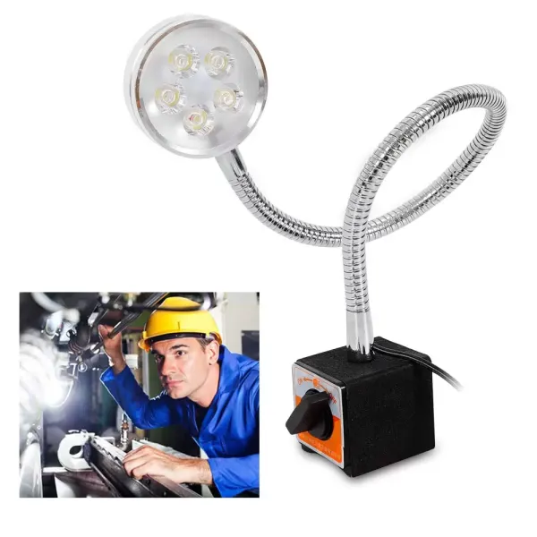 Osvětlení stroje s magnetickou základnou, 5W magnetická LED lampa soustruhu Flexibilní vodotěsná lampa s ramenem COB pracovní světlo s husím krkem Osvětlení stroje s magnetickou základnou, 5W magnetická LED lampa soustruhu Flexibilní vodotěsná lampa s ramenem COB pracovní světlo s husím krkem