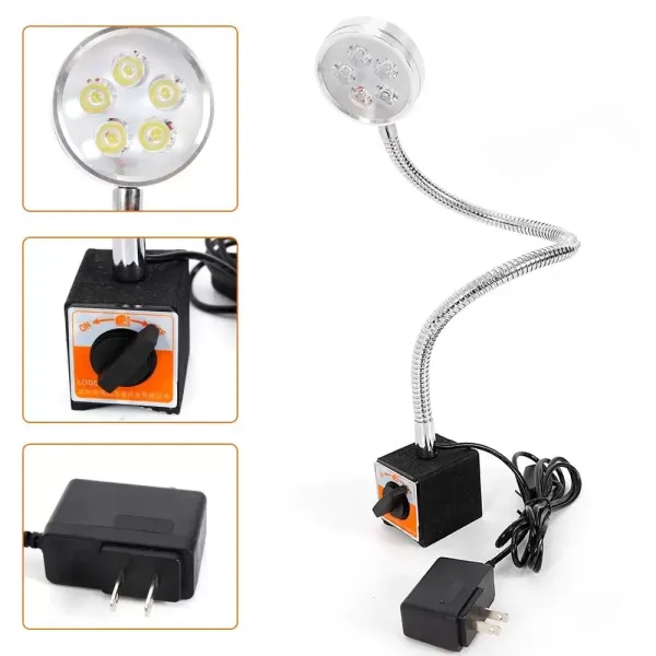 Osvětlení stroje s magnetickou základnou, 5W magnetická LED lampa soustruhu Flexibilní vodotěsná lampa s ramenem COB pracovní světlo s husím krkem Osvětlení stroje s magnetickou základnou, 5W magnetická LED lampa soustruhu Flexibilní vodotěsná lampa s ramenem COB pracovní světlo s husím krkem
