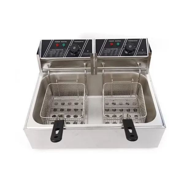 Fritézy 12 L 2500 W na hranolky kuře restaurace domácí kuchyně vaření nerezová dvojitá fritéza Fritézy 12 L 2500 W na hranolky kuře restaurace domácí kuchyně vaření nerezová dvojitá fritéza