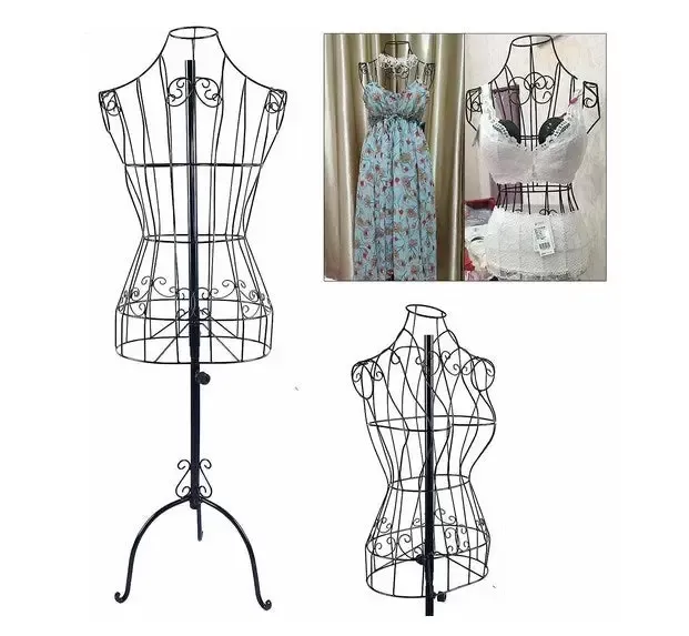 Černá kovová šicí figurína - Vintage styl - Nastavitelná výška 64 cm Černá kovová šicí figurína - Vintage styl - Nastavitelná výška 64 cm