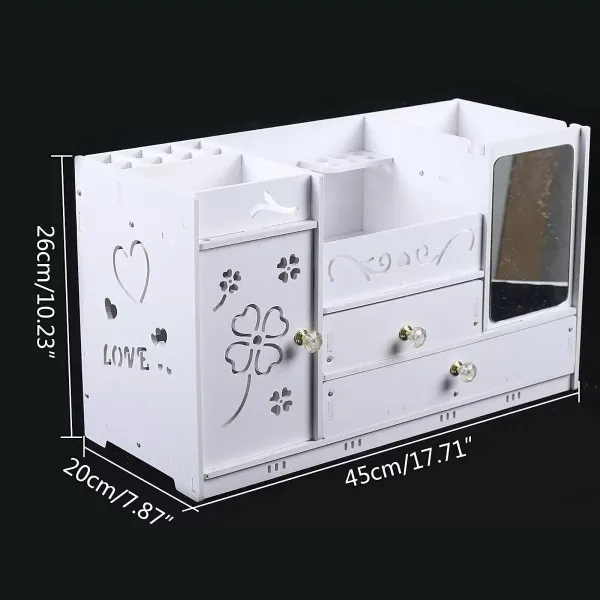 Oddělení Office Desk Organizer Storage Box Makeup Organizer pro ložnici a koupelnu