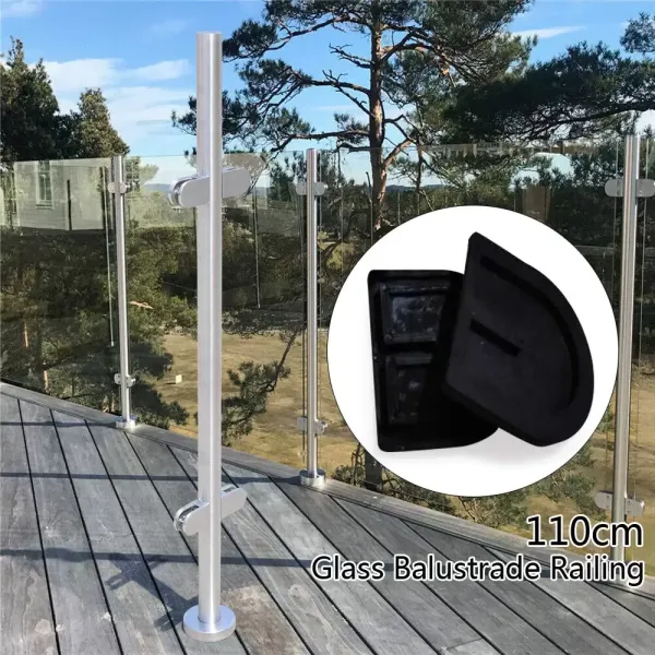 316 Sloupek zábradlí z nerezové oceli 110 cm prémiový plot se skleněnými svorkami Použitelné 8-12 mm
