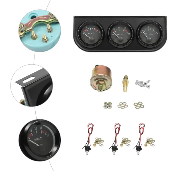 52 mm 3 v 1 Doplňkové nástroje Měřič teploty vody Měřič tlaku oleje Měřič voltmetru 52 mm 3 v 1 Doplňkové nástroje Měřič teploty vody Měřič tlaku oleje Měřič voltmetru