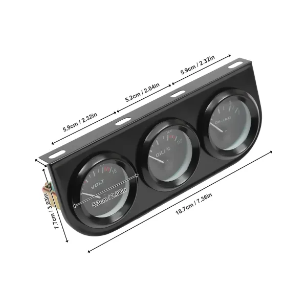 52 mm 3 v 1 Doplňkové nástroje Měřič teploty vody Měřič tlaku oleje Měřič voltmetru 52 mm 3 v 1 Doplňkové nástroje Měřič teploty vody Měřič tlaku oleje Měřič voltmetru