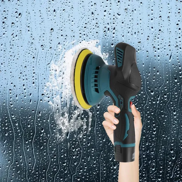 Leštička na auta 12V 6 nastavitelných rychlostí s 145mm plochou houbou pro leštění aut