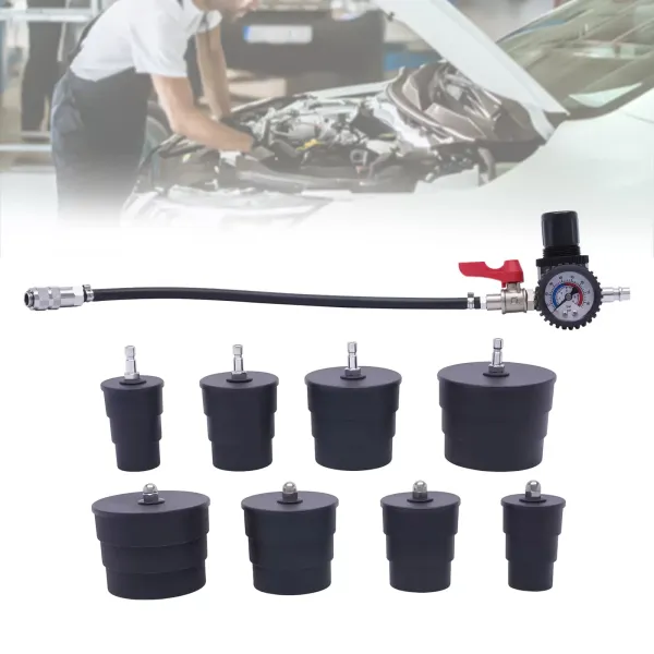 9ks adaptérů systému turbodmychadla pro 1,38" až 3,54" hadice chladicí kapaliny Turbo systém nabíječky Tester těsnosti tlaku vzduchu Tester těsnosti turbo systému