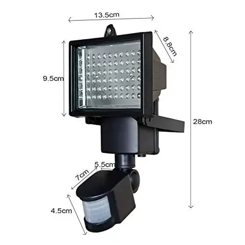 Solární světlo 60 LED solární lampa nástěnná lampa Solární lampa Zahradní lampa pro zahradu, dvůr, chodbu, verandu