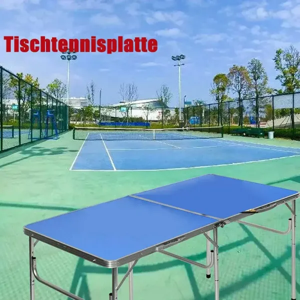 CNCEST Multistore 2002 skládací stůl na stolní tenis s pingpongovou sítí a raketami modrá 152 x 76 x 76 cm