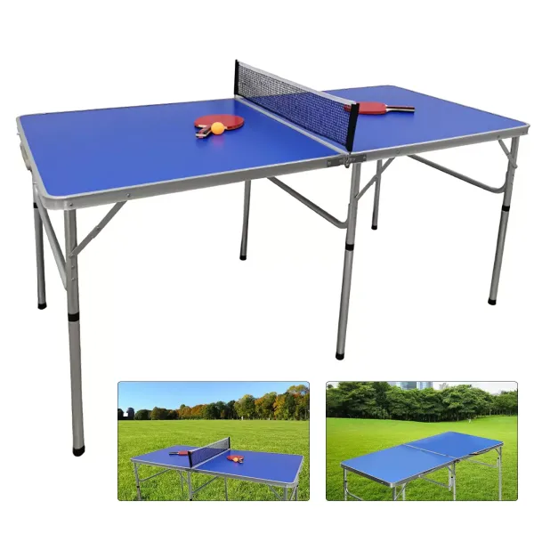 CNCEST Multistore 2002 skládací stůl na stolní tenis s pingpongovou sítí a raketami modrá 152 x 76 x 76 cm CNCEST Multistore 2002 skládací stůl na stolní tenis s pingpongovou sítí a raketami modrá 152 x 76 x 76 cm