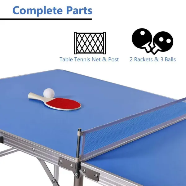 CNCEST Multistore 2002 skládací stůl na stolní tenis s pingpongovou sítí a raketami modrá 152 x 76 x 76 cm CNCEST Multistore 2002 skládací stůl na stolní tenis s pingpongovou sítí a raketami modrá 152 x 76 x 76 cm