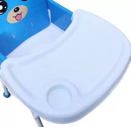 Přenosná vysoká židle s protiskluzovým systémem, bezpečnostním pásem na 6 měsíců až 3 roky (modrá, zelená, růžová)