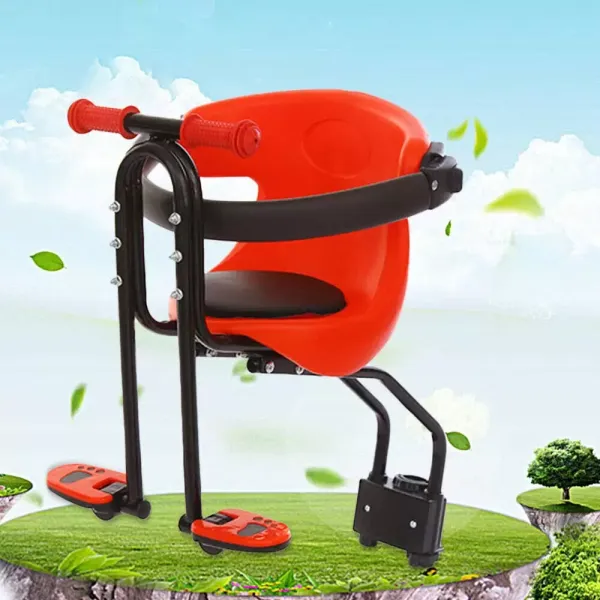 Dětská cyklosedačka s pedálem a rukojetí - Kompatibilní s 31,8 mm MTB - Maximální nosnost 30 kg - 40 x 30 x 46 cm - Červená Dětská cyklosedačka s pedálem a rukojetí - Kompatibilní s 31,8 mm MTB - Maximální nosnost 30 kg - 40 x 30 x 46 cm - Červená