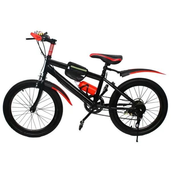 20 palcové horské kolo z uhlíkové oceli dětské horské kolo s dvojitým diskem pro dívky, chlapci, děti, dívky, chlapci, kolo, rychlost 7 gangů, 85 kg, červená