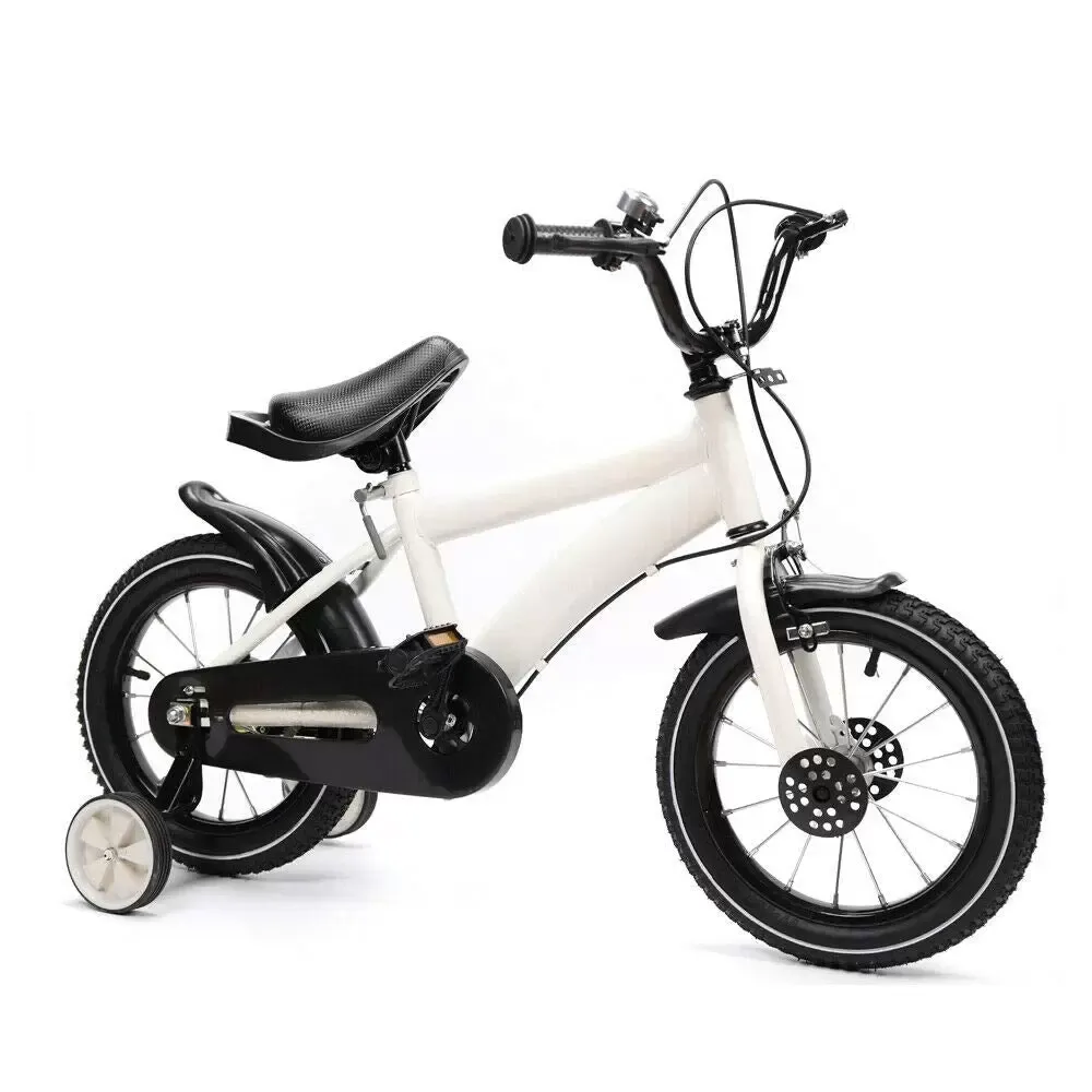 14" bílé kolo pro děti Navrženo pro děti ve věku 3-6 let, které se začínají učit jezdit na kole Materiál z uhlíkové oceli Trojúhelníková konstrukce