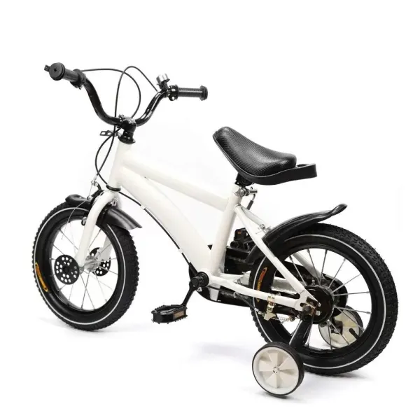 14" bílé kolo pro děti Navrženo pro děti ve věku 3-6 let, které se začínají učit jezdit na kole Materiál z uhlíkové oceli Trojúhelníková konstrukce