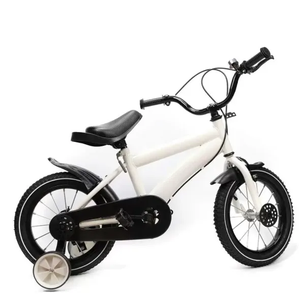 14" bílé kolo pro děti Navrženo pro děti ve věku 3-6 let, které se začínají učit jezdit na kole Materiál z uhlíkové oceli Trojúhelníková konstrukce