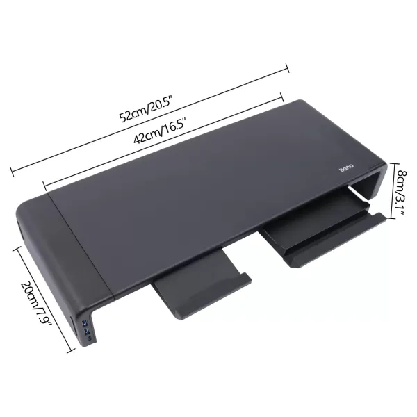 Ocelový stojan na monitor - Stojan na počítač - Podpora přenosu dat až s datovým kabelem Micro B na USB 3.0