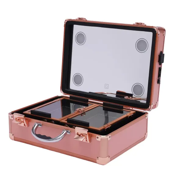 Makeup Train Case – Kosmetický organizér Makeup Case se světlem a zrcadlem/Pouzdro na make-up s jednotlivými přepážkami/Velká sada pro organizaci make-up Artist Makeup Train Case – Kosmetický organizér Makeup Case se světlem a zrcadlem/Pouzdro na make-up s jednotlivými přepážkami/Velká sada pro organizaci make-up Artist