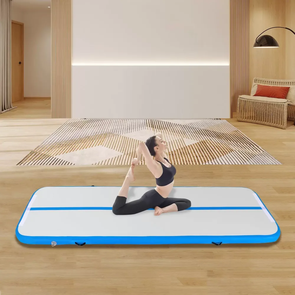 Gymnastická nafukovací podložka, podložka na fitness, podložka Air Track, podložka na jógu, podložka na tumbler, sportovní podložka, s taškou a elektrickou vzduchovou pumpou, 1*3 M