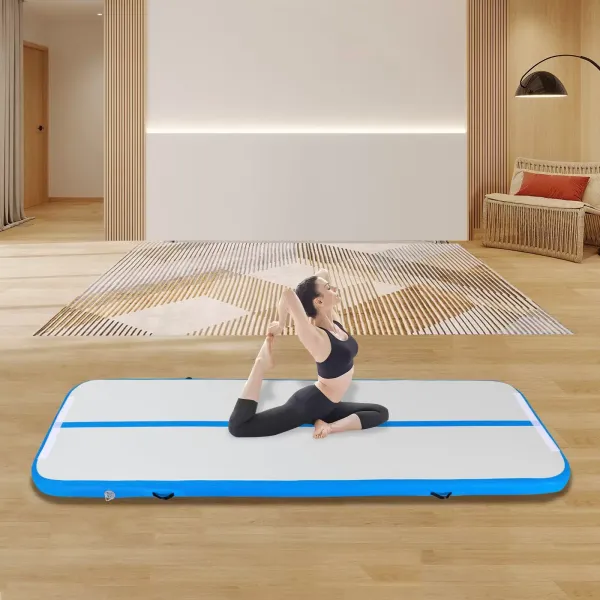 Gymnastická nafukovací podložka, podložka na fitness, podložka Air Track, podložka na jógu, podložka na tumbler, sportovní podložka, s taškou a elektrickou vzduchovou pumpou, 1*3 M