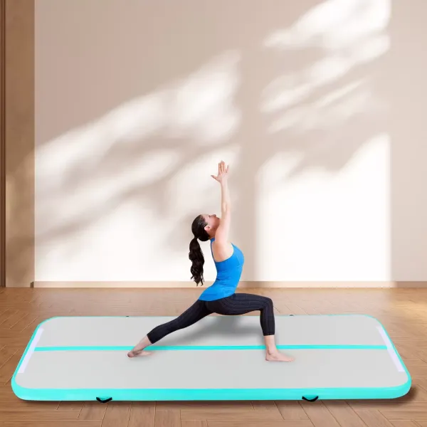 Gymnastická nafukovací podložka, podložka na fitness, podložka Air Track, podložka na jógu, podložka na tumbler, sportovní podložka, s taškou a elektrickou vzduchovou pumpou, 1*3 M