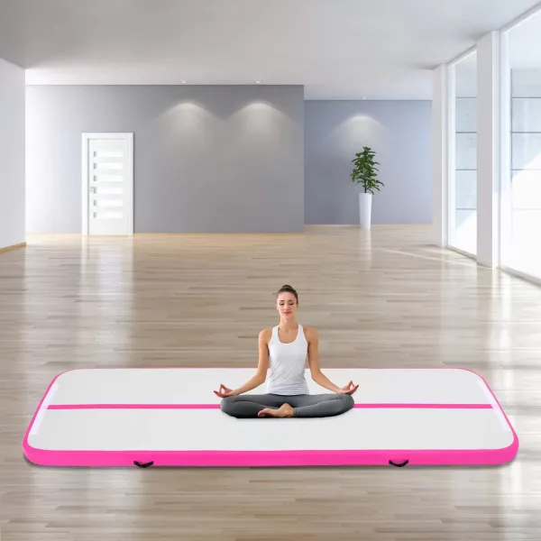 Gymnastická nafukovací podložka, podložka na fitness, podložka Air Track, podložka na jógu, podložka na tumbler, sportovní podložka, s taškou a elektrickou vzduchovou pumpou, 1*3 M