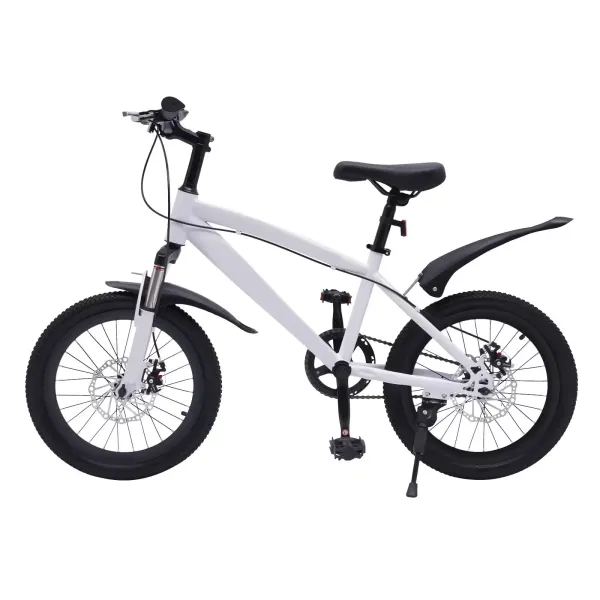 18palcové dětské horské kolo ve stylu BMX, nastavitelné sedadlo, dětské kolo Freestyle, chlapecké dívčí kolo, pro venkovní sportovní vyjížďky, bílá