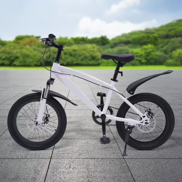 18palcové dětské horské kolo ve stylu BMX, nastavitelné sedadlo, dětské kolo Freestyle, chlapecké dívčí kolo, pro venkovní sportovní vyjížďky, bílá