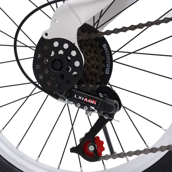 20" skládací kolo z uhlíkové oceli – malé unisexové skládací kolo – 7 rychlostí – přední V brzda a zadní brzda – městské kolo pro dospělé – bílá