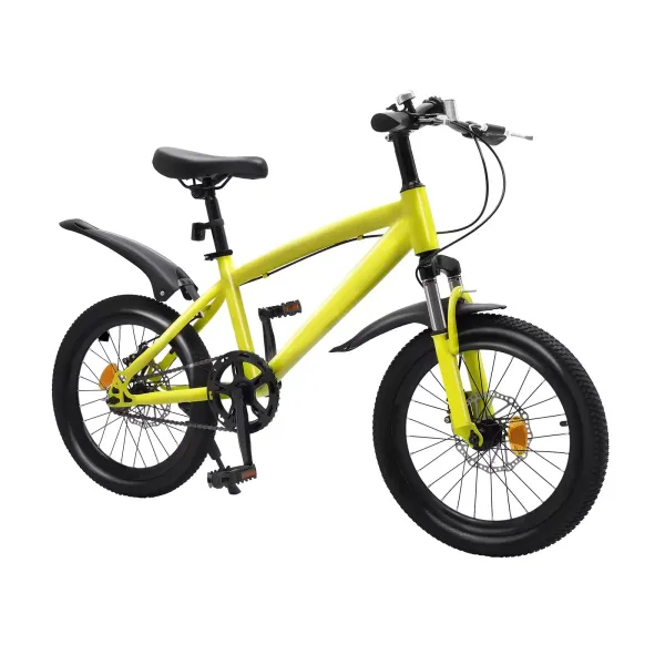 18palcové dětské horské kolo, nastavitelné sedadlo, freestyle, pro chlapce a dívky, žluté 18palcové dětské horské kolo, nastavitelné sedadlo, freestyle, pro chlapce a dívky, žluté