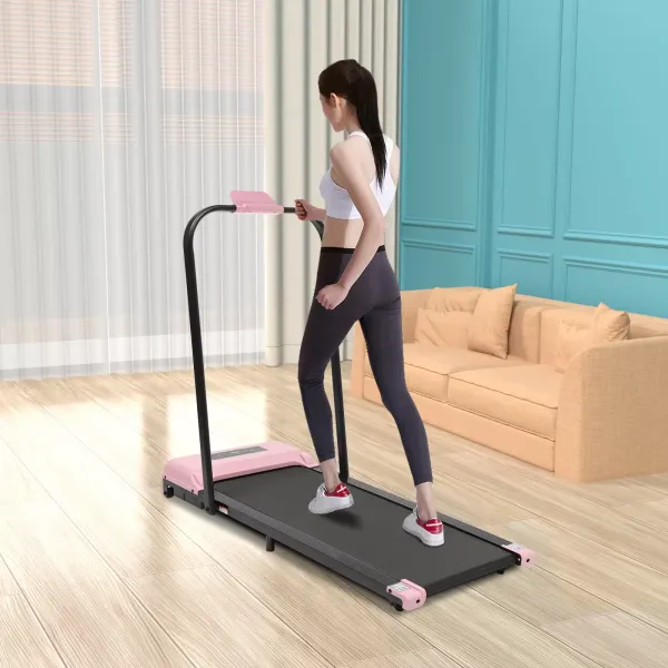 Skládací běžecký pás 2 v 1 3,0 HP s dálkovým ovládáním a LED displejem 1-6 km/h vnitřní vycházkový stroj pro domácí fitness