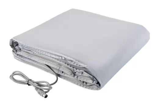 650W deka do sauny, 2zónová digitální infračervená (FIR) deka do sauny Oxford se zipem pro kosmetický salon, lázně a domov (stříbrně šedá)