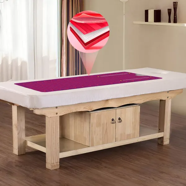 Saunová deka, 650W 2zónová digitální infračervená (FIR) Oxford saunová deka se zipem pro kosmetický salon, lázně a domov (fialová)