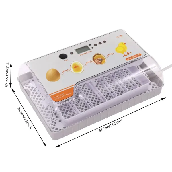 Plně automatický inkubátor na vejce Inkubátor na 20 vajec Plně automatický inkubátor pro slepice s LED světlem