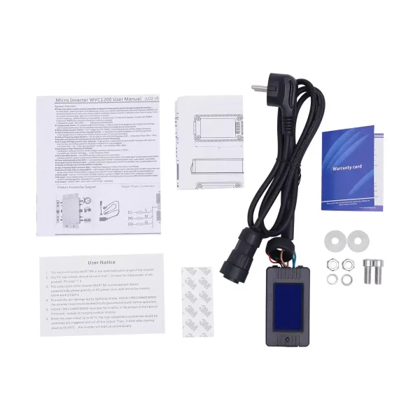 Mikro solární invertor 1200 W - Automatický mikro invertor - Solar ID - MPPT DC20-50 V - IP65