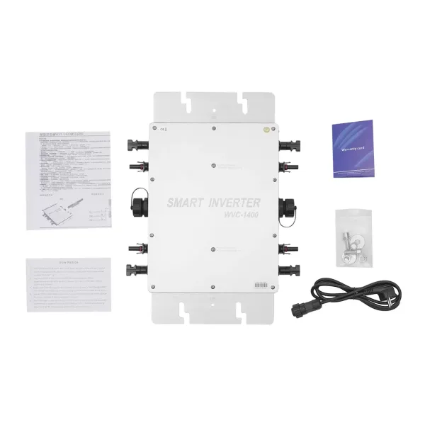 Solární síťový invertor 1600W mikro invertor MPPT IP65 Vodotěsný automatický identifikační systém střídavého napětí